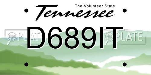 D689IT Tennessee License Plate