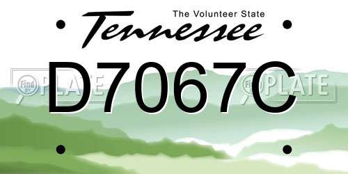 D7067C Tennessee License Plate