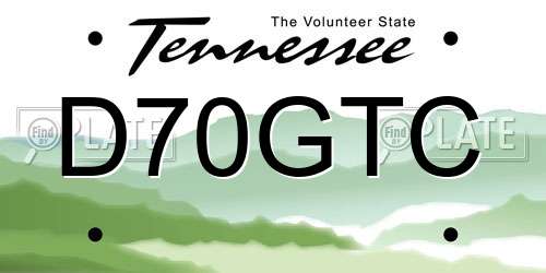 D70GTC Tennessee License Plate