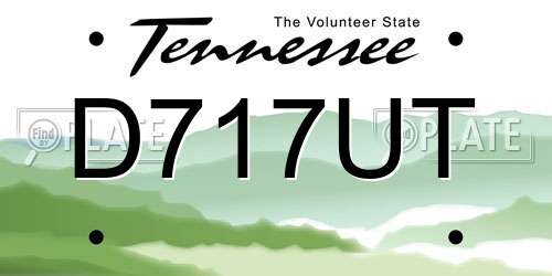 D717UT Tennessee License Plate