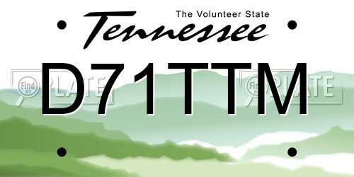 D71TTM Tennessee License Plate