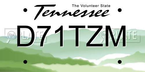 D71TZM Tennessee License Plate
