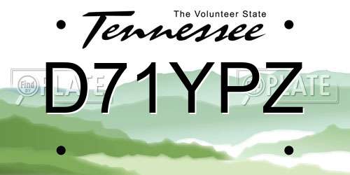 D71YPZ Tennessee License Plate