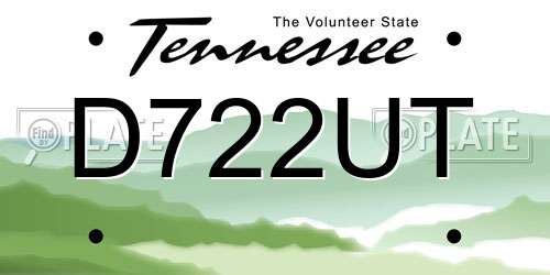 D722UT Tennessee License Plate