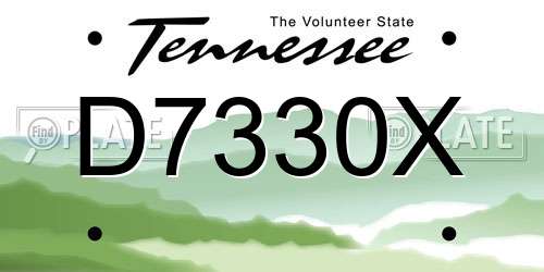 D7330X Tennessee License Plate