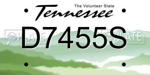 D7455S Tennessee License Plate