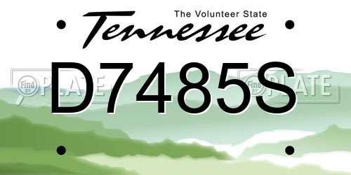 D7485S Tennessee License Plate