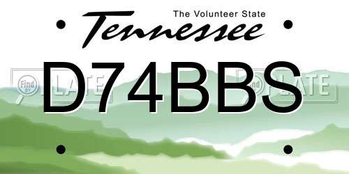 D74BBS Tennessee License Plate