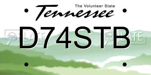 D74STB Tennessee License Plate