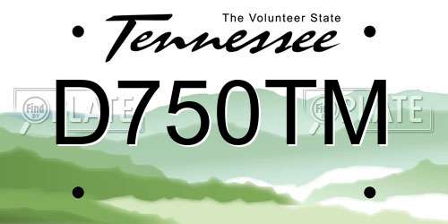 D750TM Tennessee License Plate
