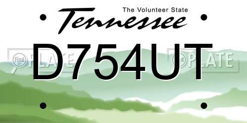 D754UT Tennessee License Plate