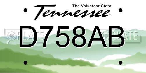 D758AB Tennessee License Plate