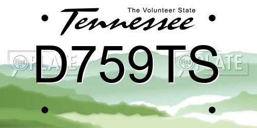 D759TS Tennessee License Plate