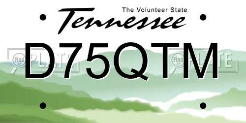 D75QTM Tennessee License Plate