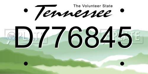 D776845 Tennessee License Plate