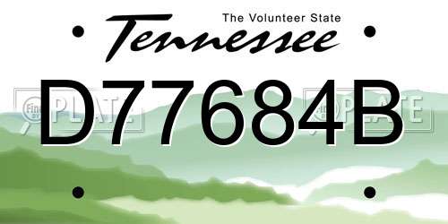D77684B Tennessee License Plate