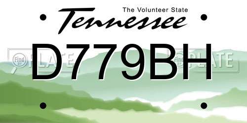 D779BH Tennessee License Plate