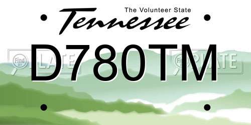 D780TM Tennessee License Plate