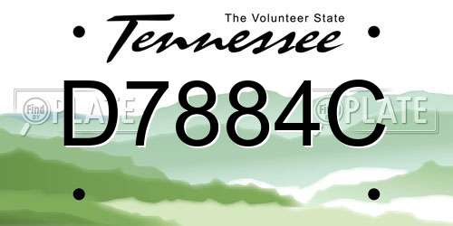 D7884C Tennessee License Plate