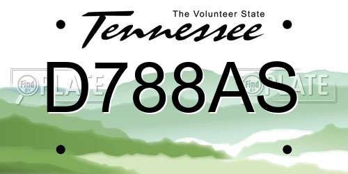 D788AS Tennessee License Plate