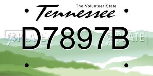 D7897B Tennessee License Plate