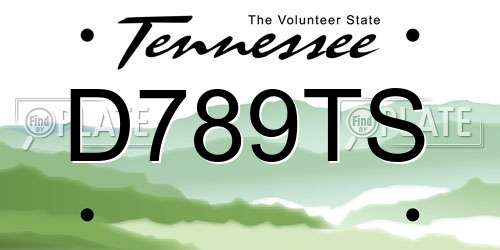 D789TS Tennessee License Plate
