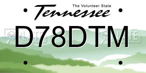 D78DTM Tennessee License Plate