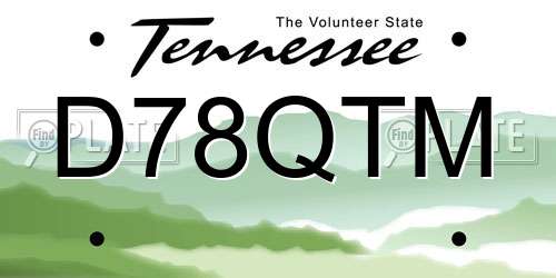 D78QTM Tennessee License Plate