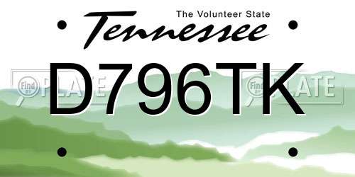 D796TK Tennessee License Plate