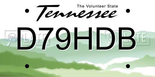 D79HDB Tennessee License Plate