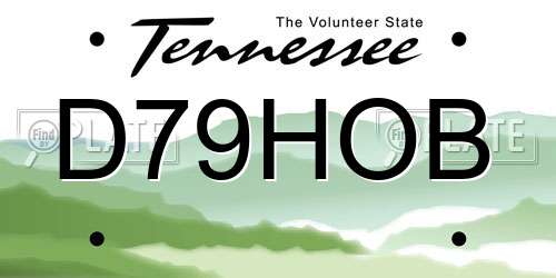 D79HOB Tennessee License Plate