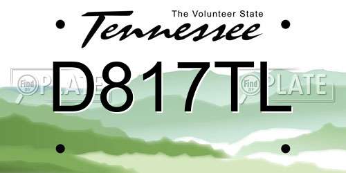 D817TL Tennessee License Plate