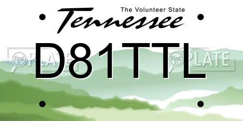 D81TTL Tennessee License Plate