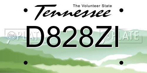 D828ZI Tennessee License Plate
