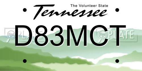 D83MCT Tennessee License Plate