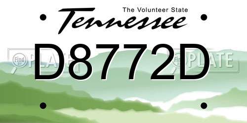 D8772D Tennessee License Plate