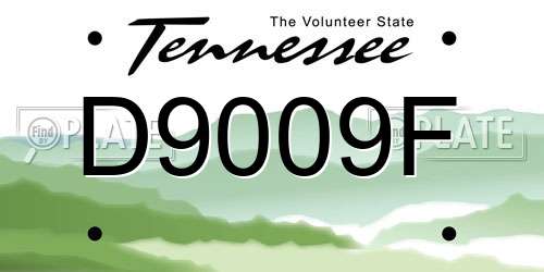 D9009F Tennessee License Plate