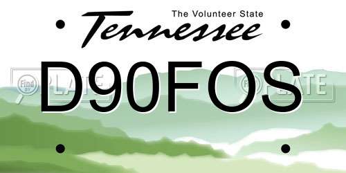 D90FOS Tennessee License Plate