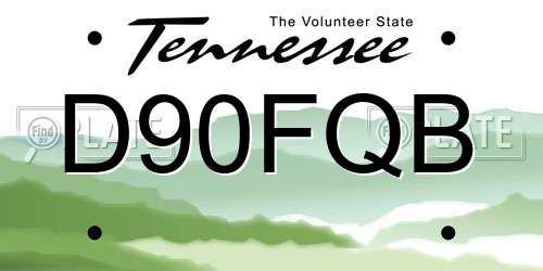 D90FQB Tennessee License Plate