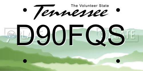D90FQS Tennessee License Plate