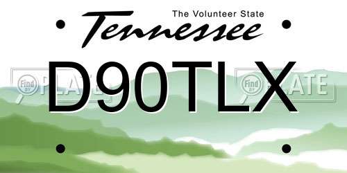 D90TLX Tennessee License Plate