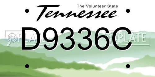 D9336C Tennessee License Plate