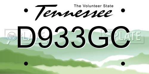 D933GC Tennessee License Plate