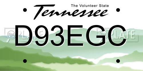 D93EGC Tennessee License Plate