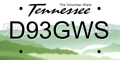 D93GWS Tennessee License Plate