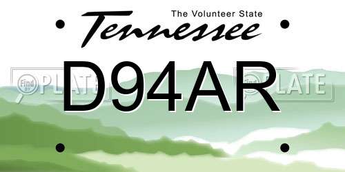 D94AR Tennessee License Plate