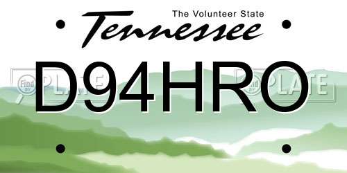 D94HRO Tennessee License Plate