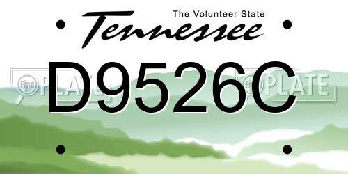 D9526C Tennessee License Plate