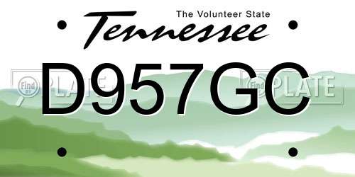 D957GC Tennessee License Plate