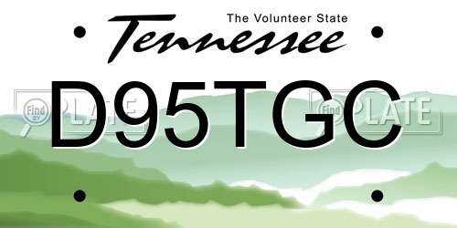 D95TGC Tennessee License Plate